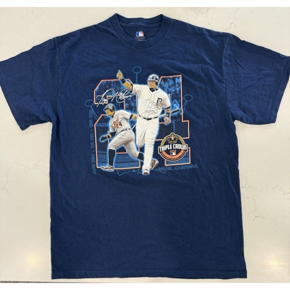 Genuine Merchandise Detroit Tigers Cabrera Triple Crown 2012 T-Shirt Size Large - Picture 1 of 5